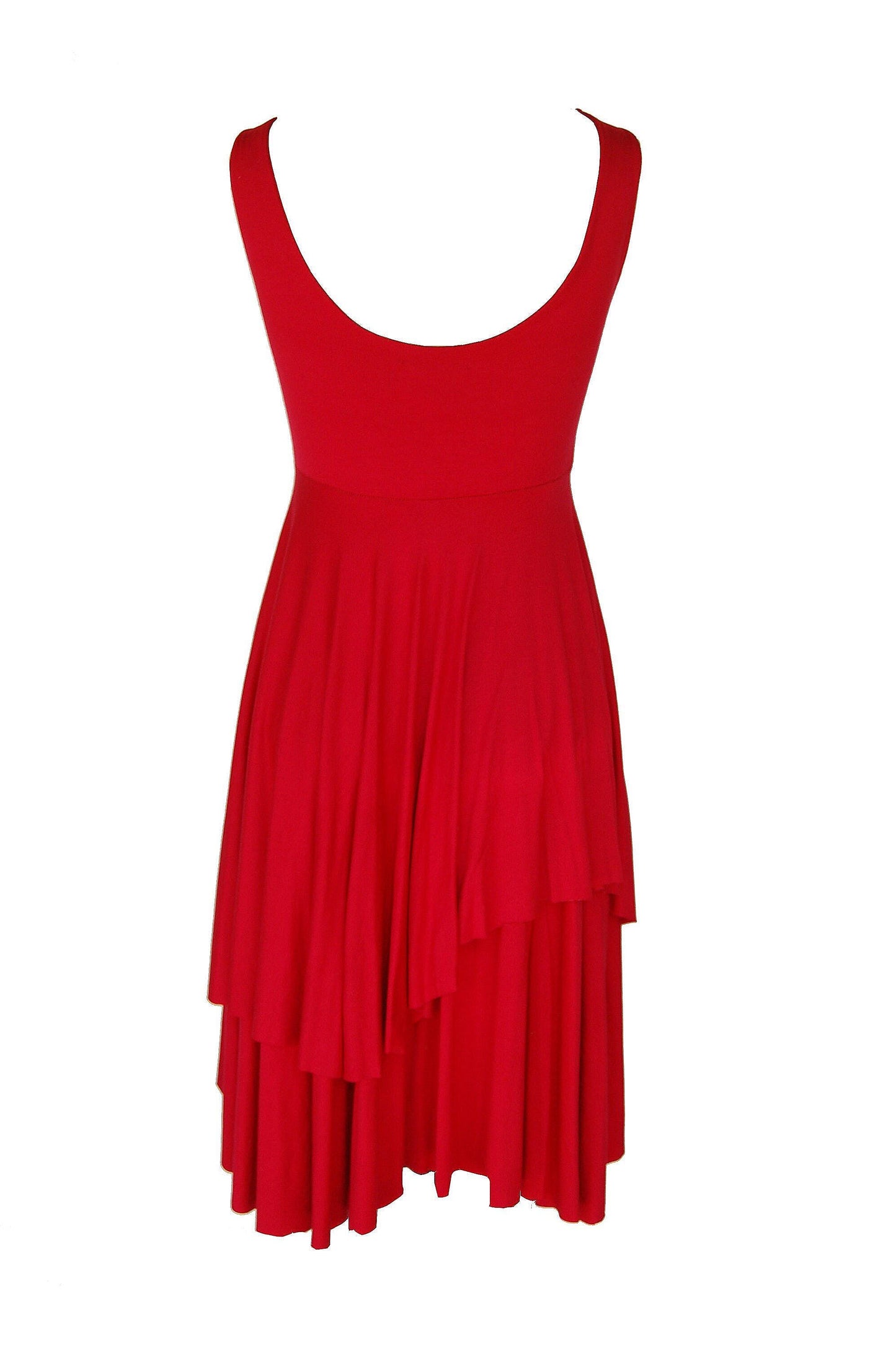 Red Fit and Flare Dress: Handmade Rayon Empire Waist Tango Dress