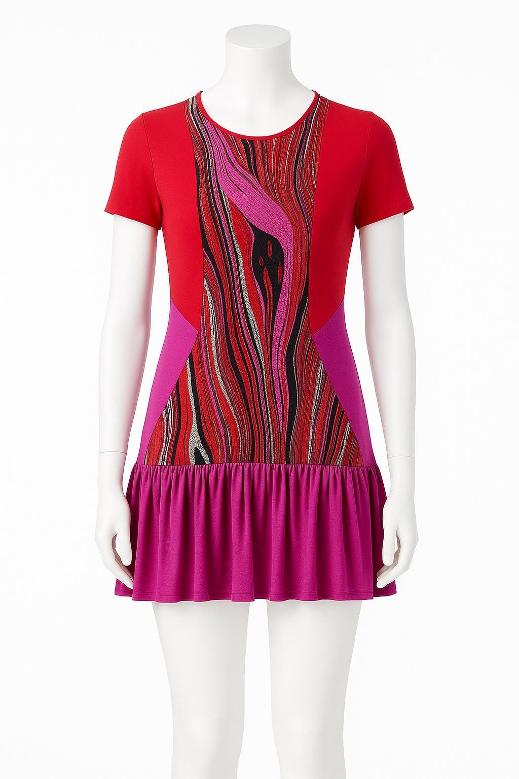 Alana Colorblock Abstract Print Mini Dress