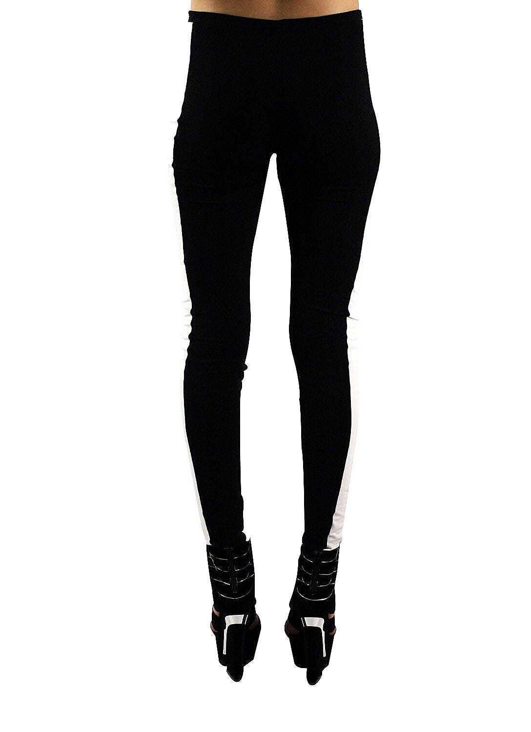 Black and White Tuxedo Stripe Leggings - Made in USA