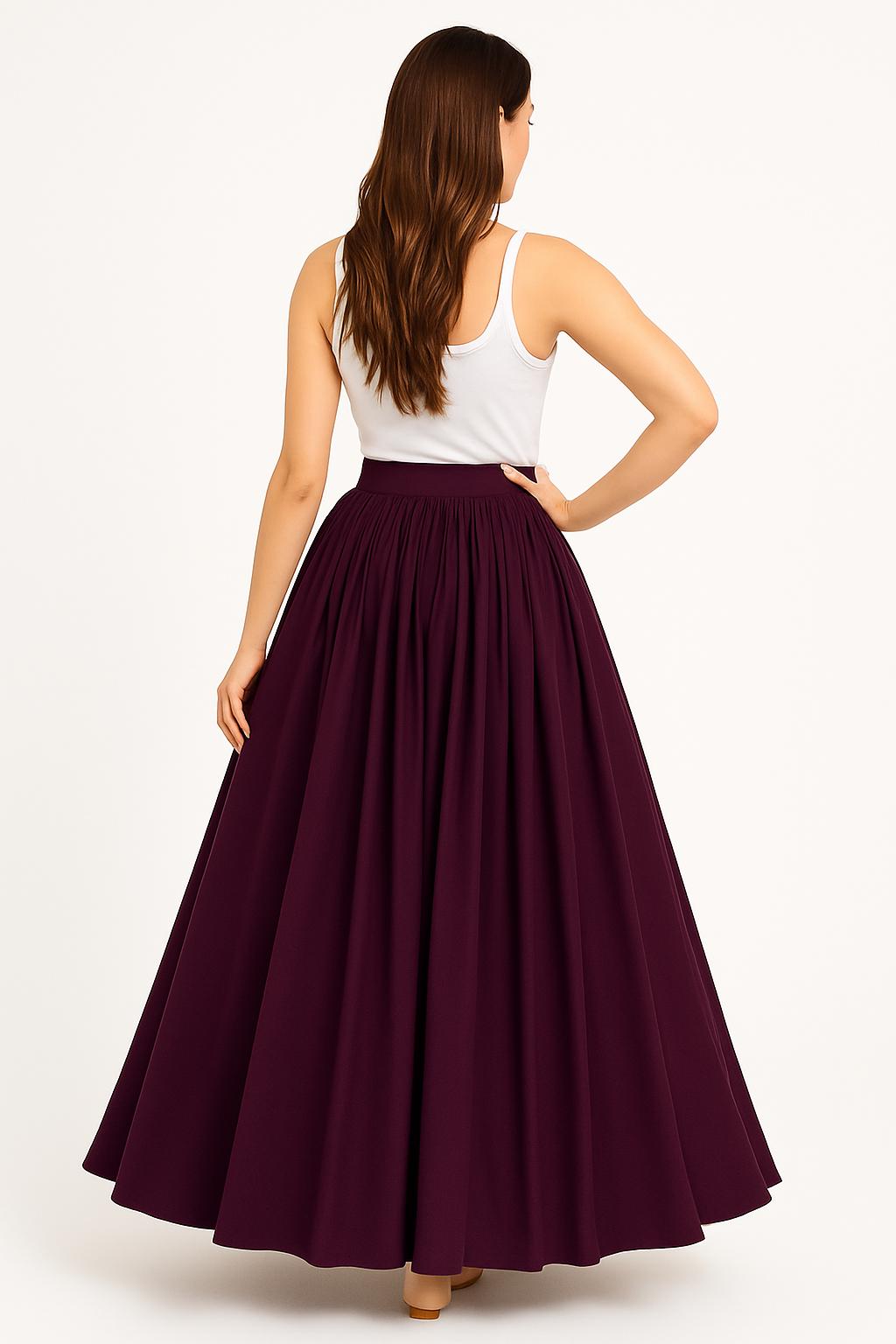 Goddess Maxi Skirt: High Waist Jersey Knit Skirt