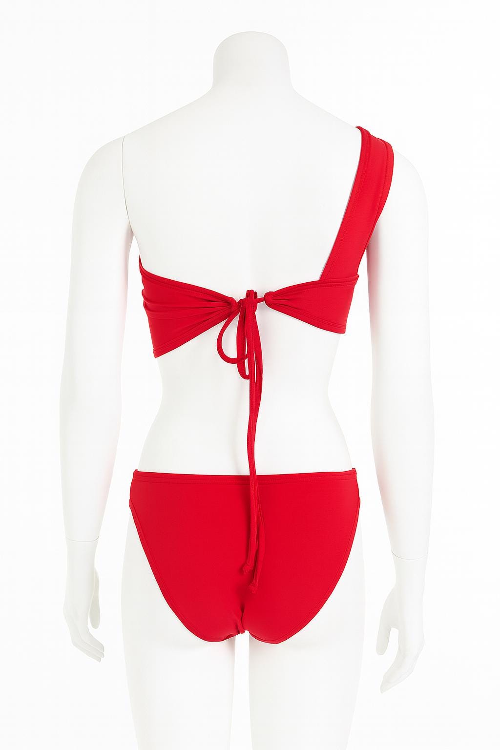 Asymmetrical Cut-Out One-Piece Swimsuit: Vacation Beachwear