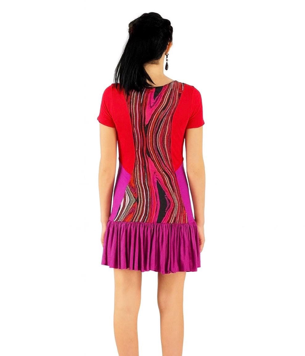 Alana Colorblock Abstract Print Mini Dress