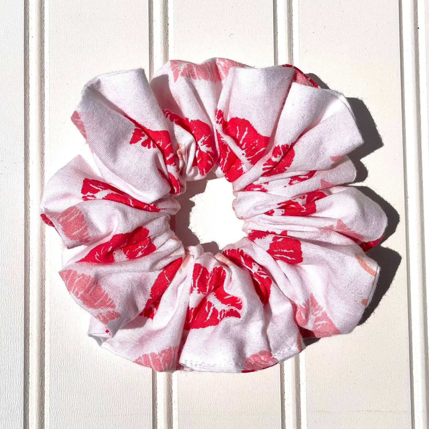 Red Velvet Plaid Scrunchies: Handmade Cotton Blend Hair Accessories