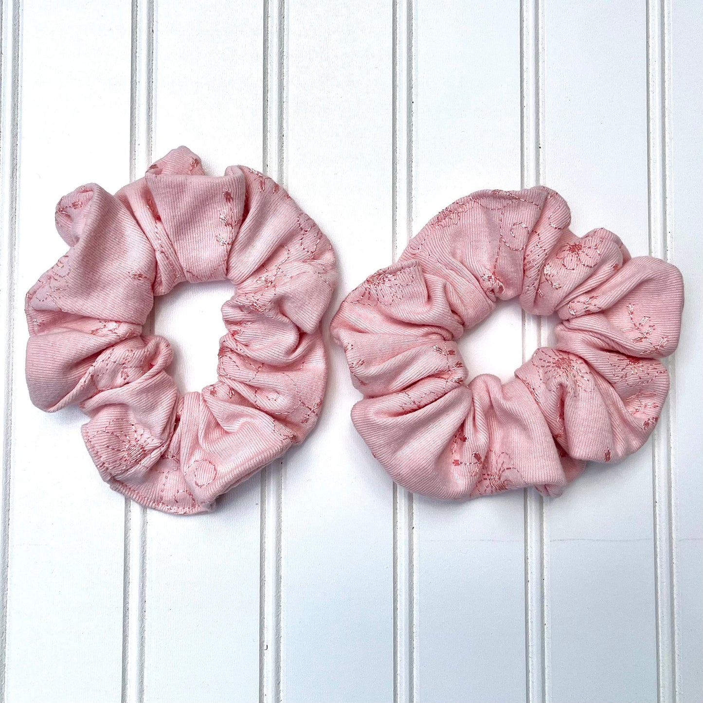 Pink Flower Scrunchie