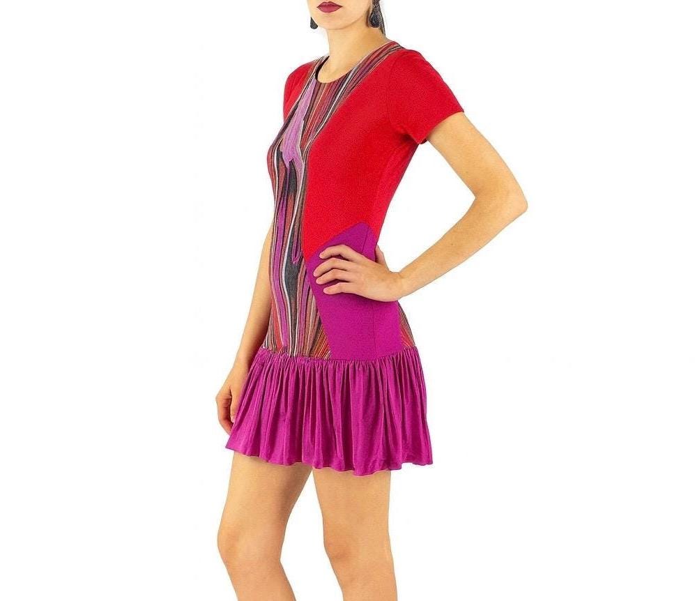 Alana Colorblock Abstract Print Mini Dress