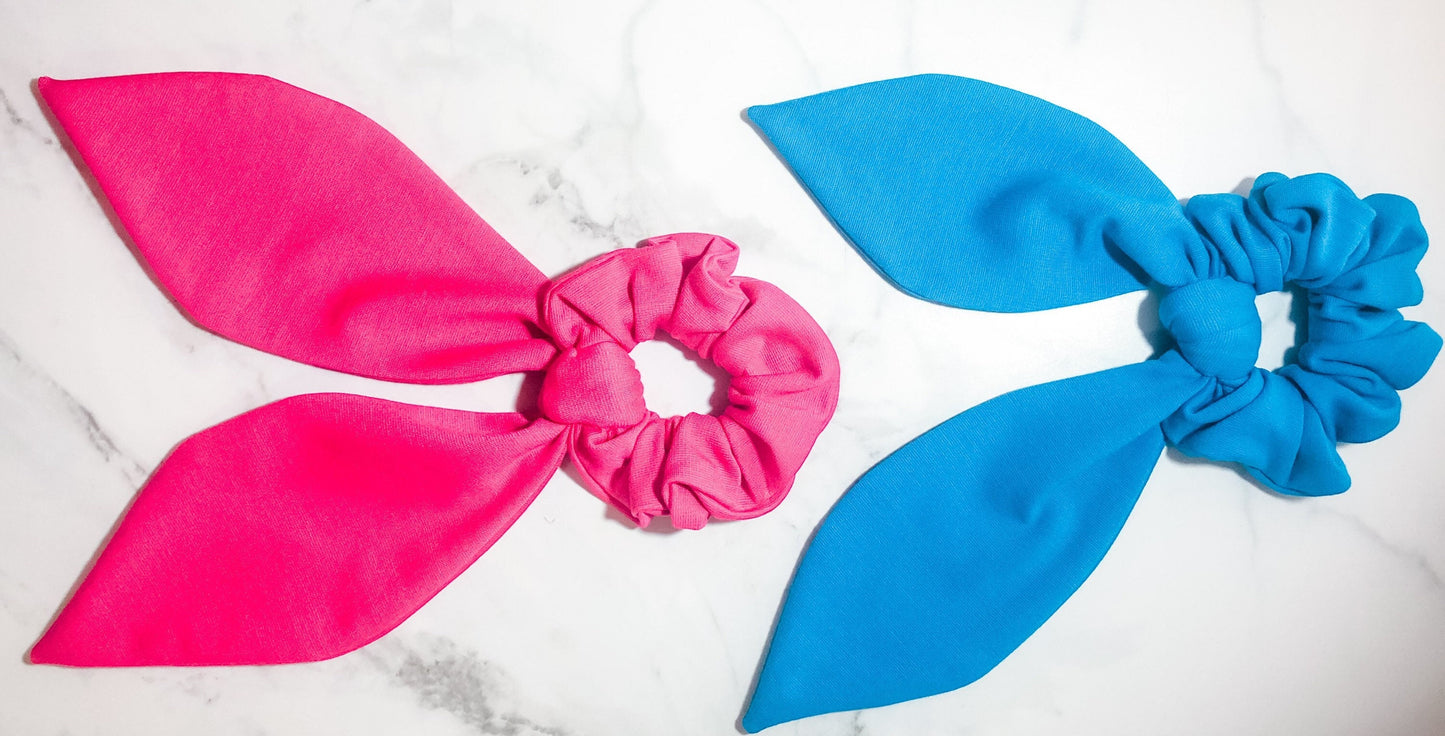 Leopard Print Knot Tie Scrunchie: Handmade Jersey Spandex Hair Tie