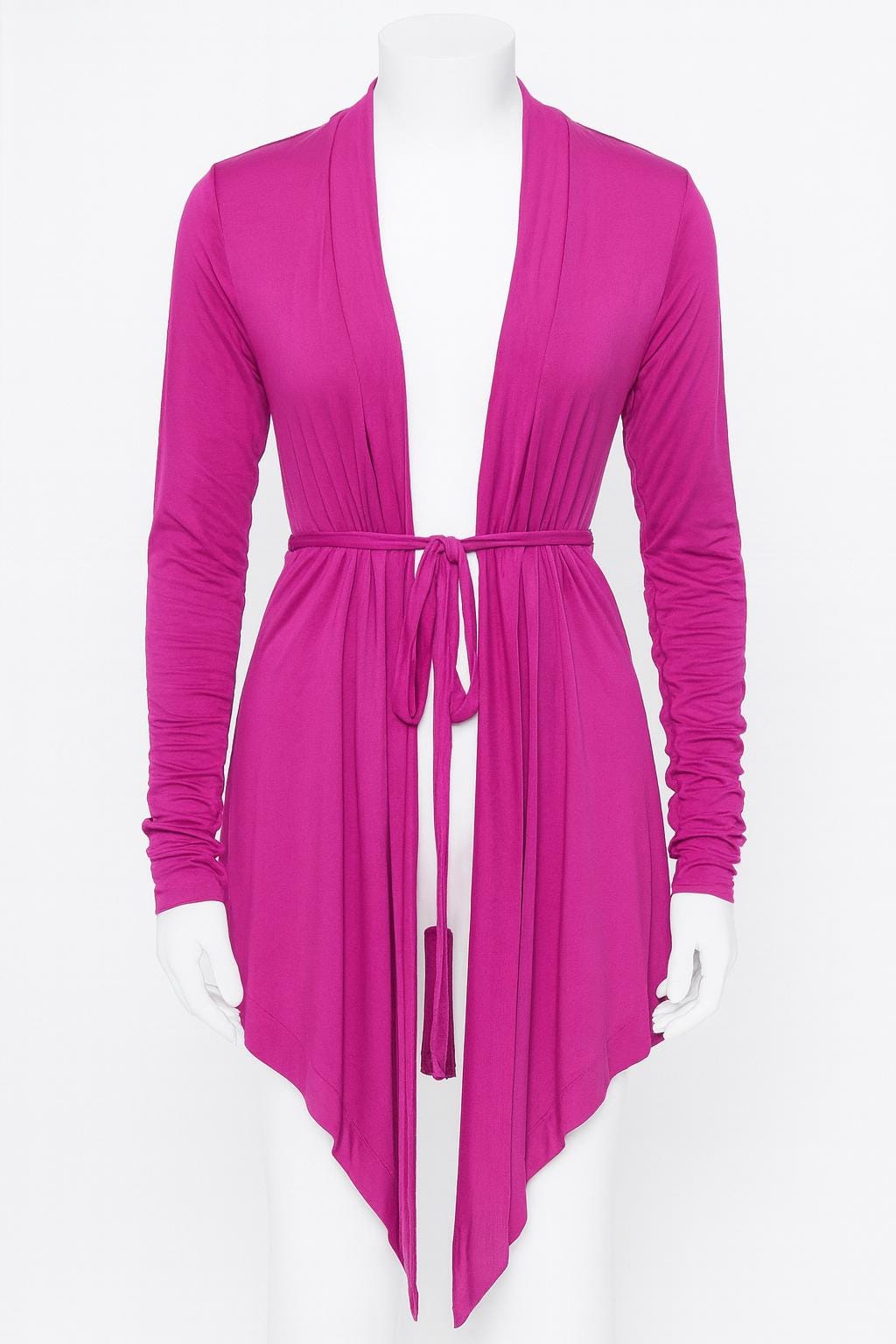 Asymmetrical Cardigan with Waist Belt - Handmade in USA