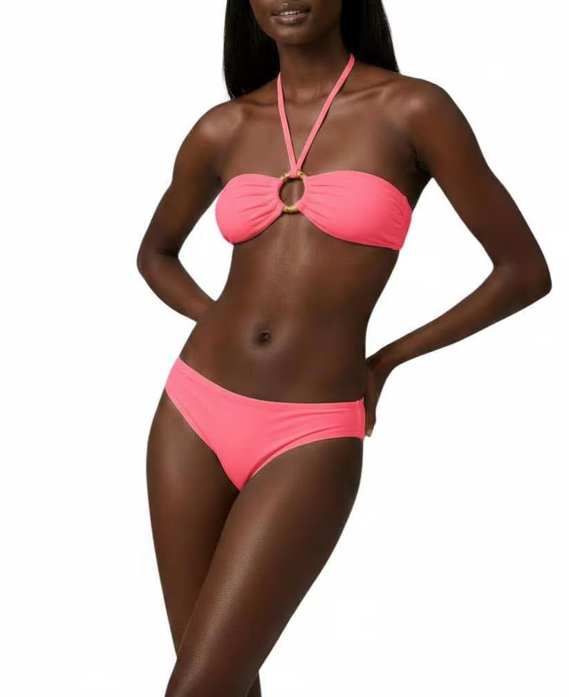 Ring Detail Halter Bikini Set – Elegant Bandeau Two-Piece Swimsuit