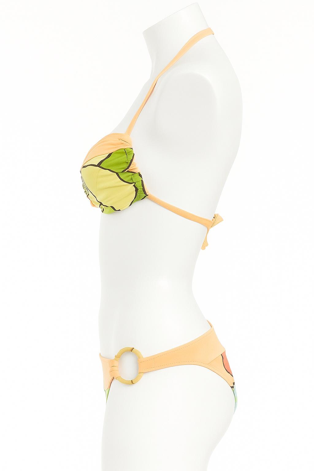 Tropical Print Ring Two-Piece Bikini Swimsuit