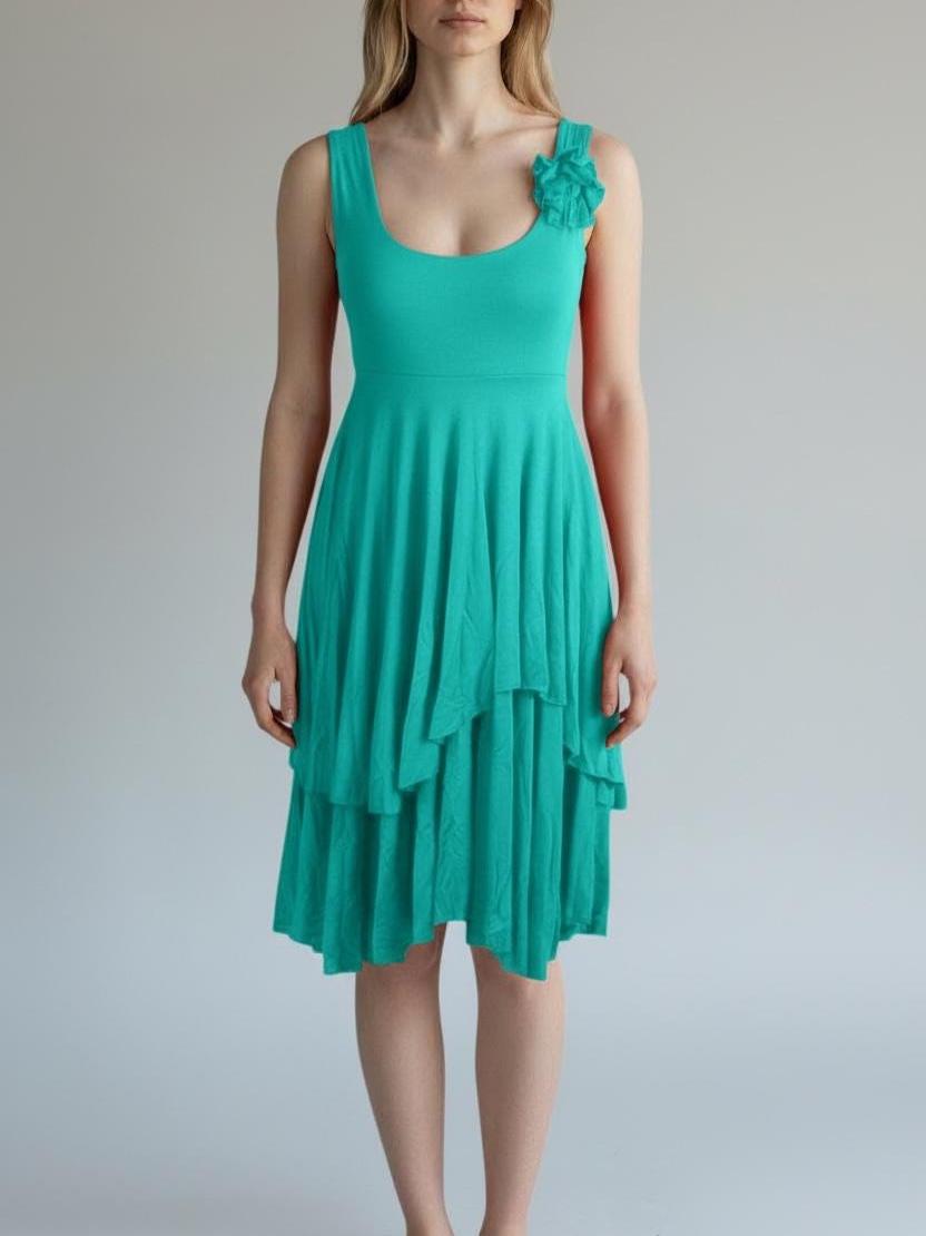 Red Fit and Flare Dress: Handmade Rayon Empire Waist Tango Dress