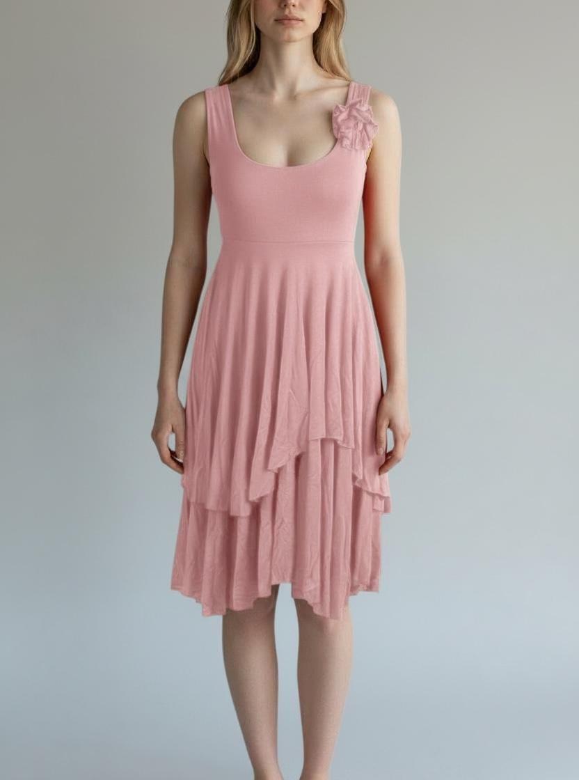 Red Fit and Flare Dress: Handmade Rayon Empire Waist Tango Dress