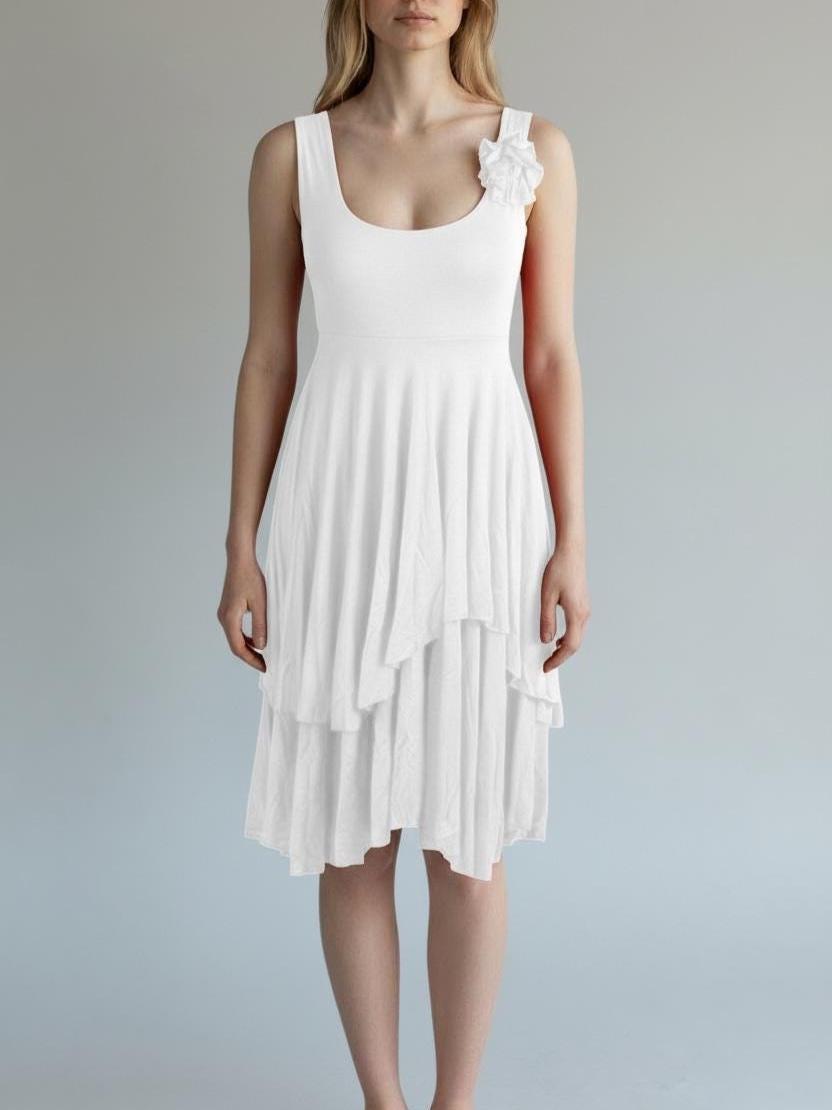 Red Fit and Flare Dress: Handmade Rayon Empire Waist Tango Dress