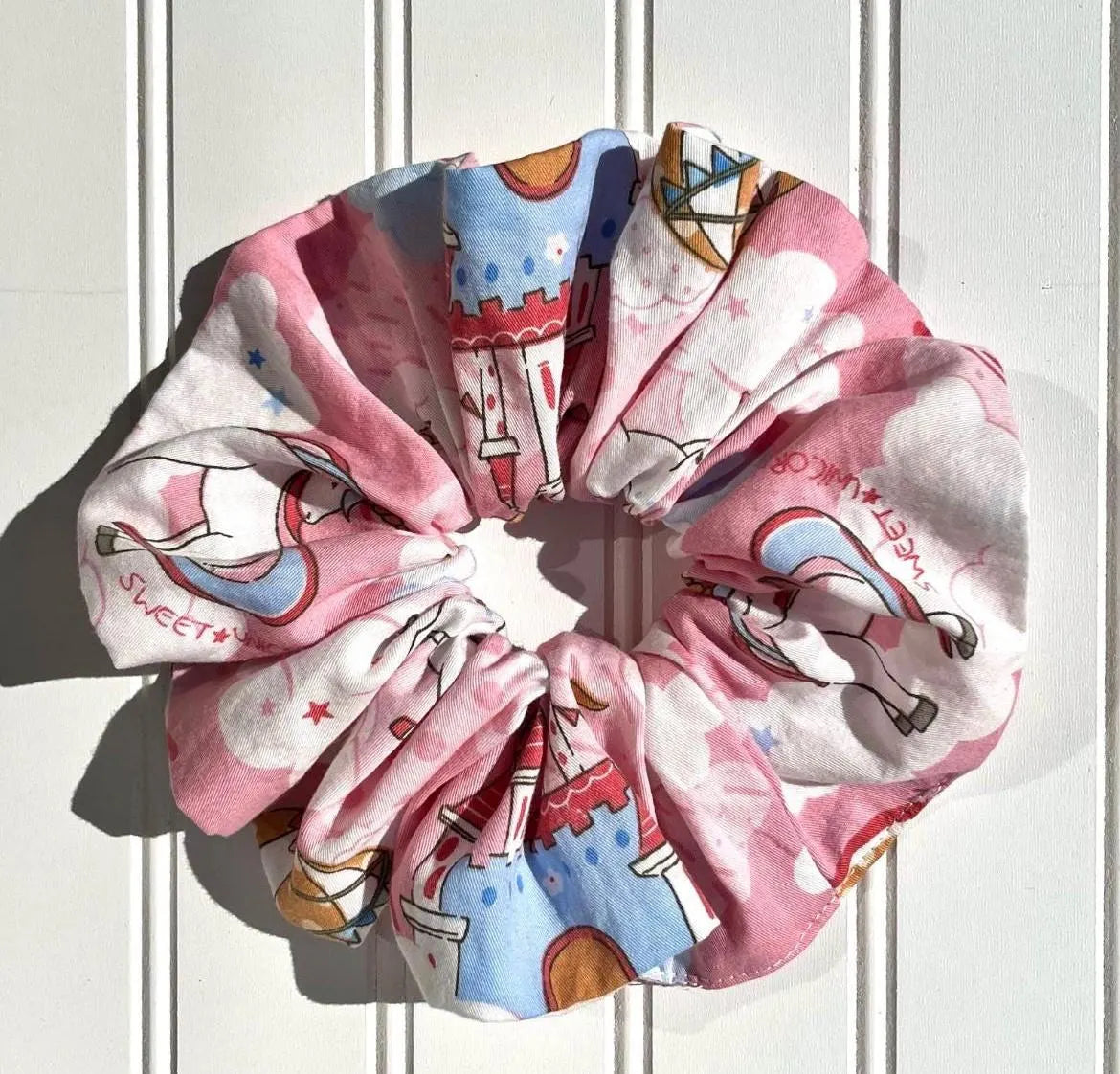 Pink Princess Unicorn Hair Scrunchie