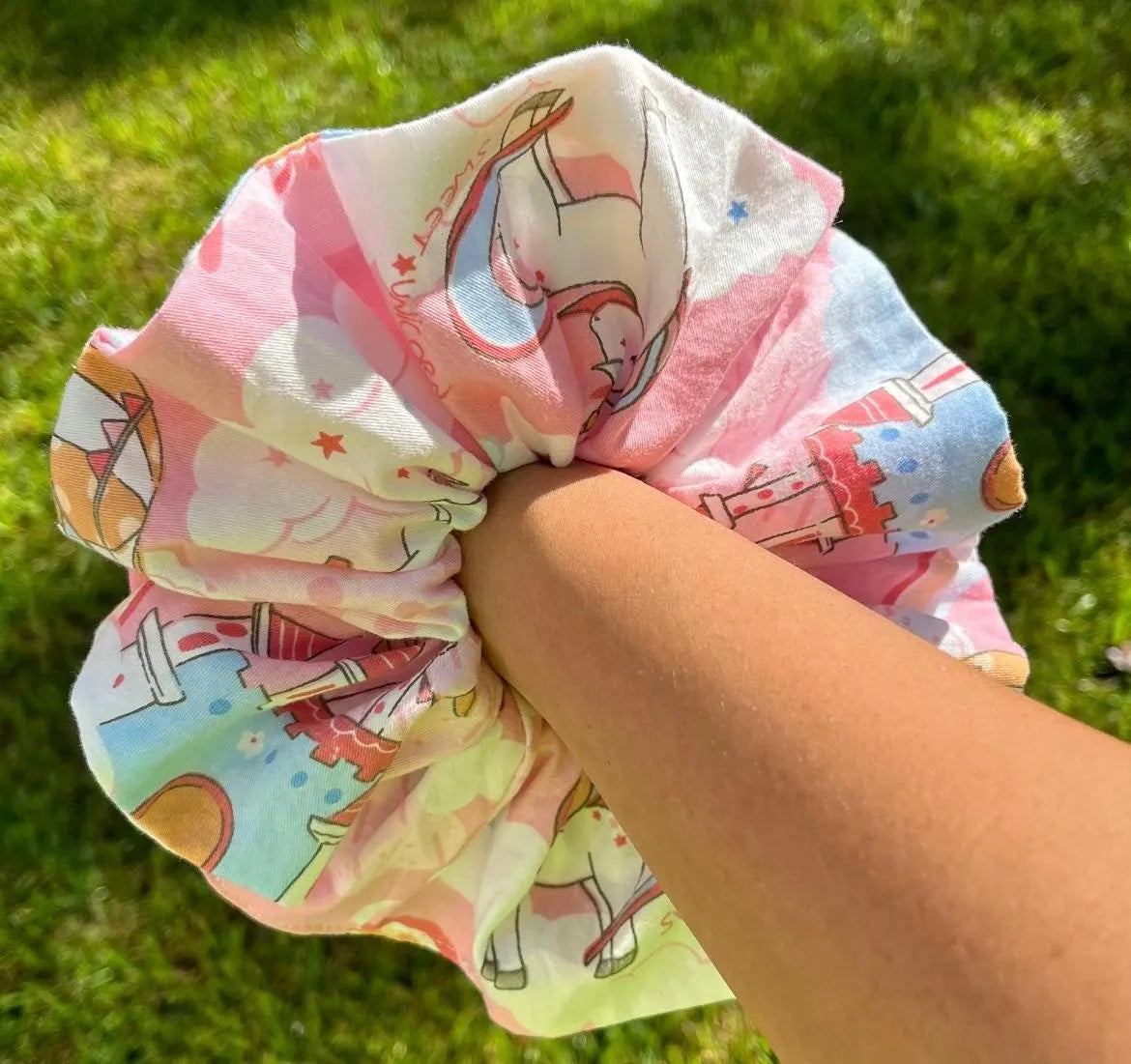 Pink Princess Unicorn Hair Scrunchie