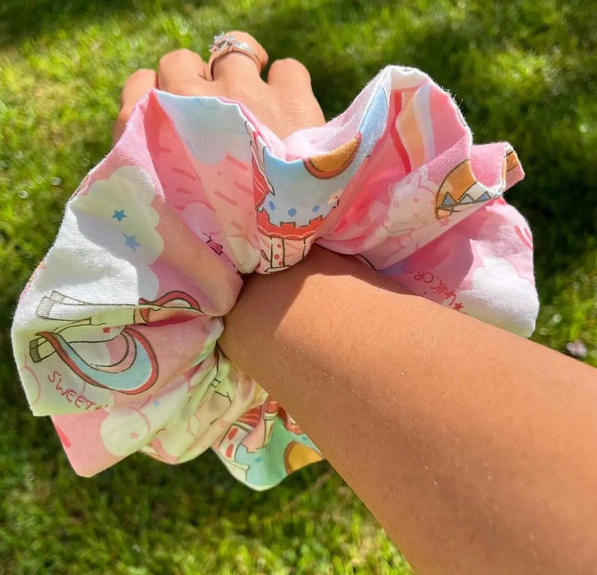 Pink Princess Unicorn Hair Scrunchie