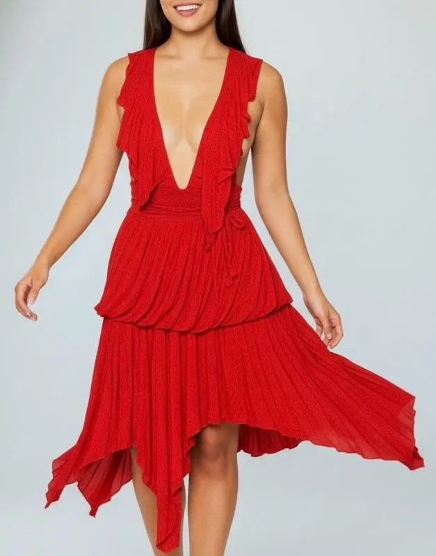 Amore Red Tiered Dress