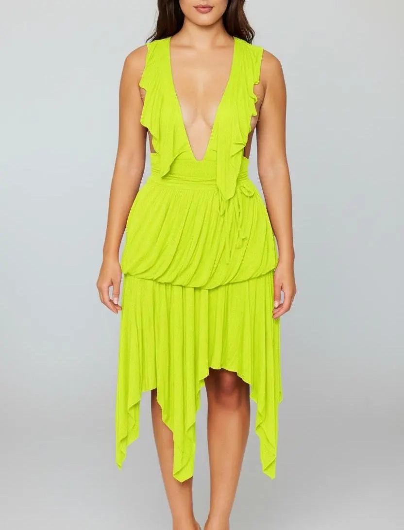 Amore Red Tiered Dress