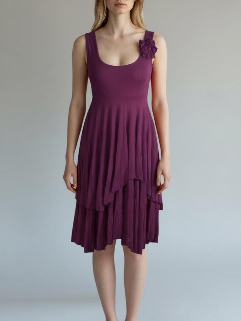 Red Fit and Flare Dress: Handmade Rayon Empire Waist Tango Dress