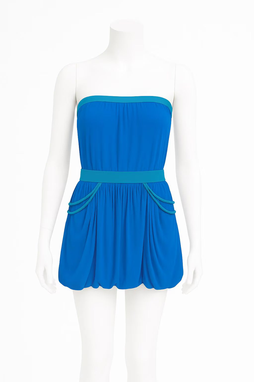 Gumdrop Dress – Strapless Bubble Mini Dress with Braided Chain Details