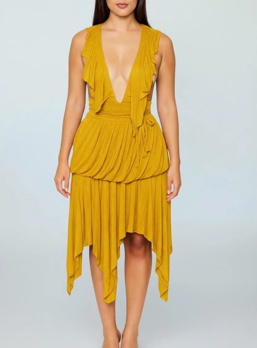 Amore Red Tiered Dress