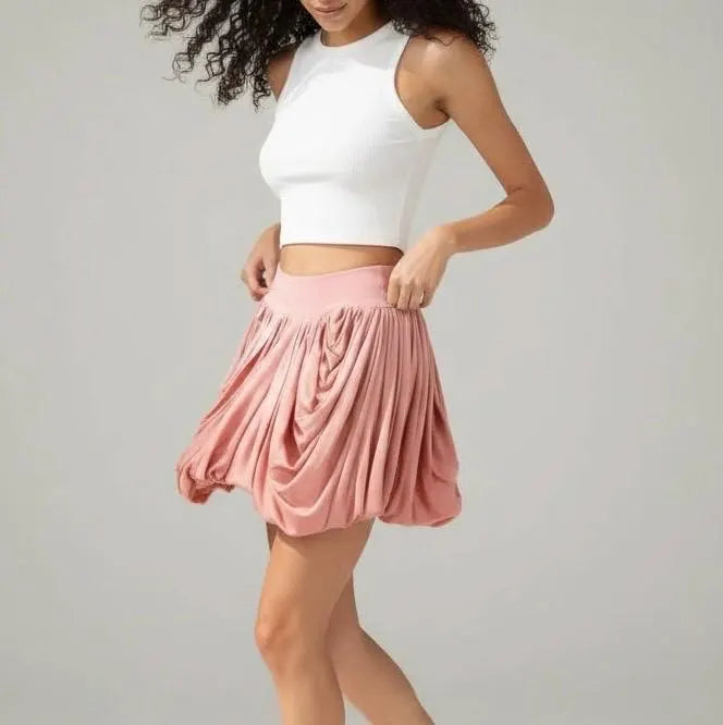 Flutter Skirt: Draped Mini Bubble Skirt