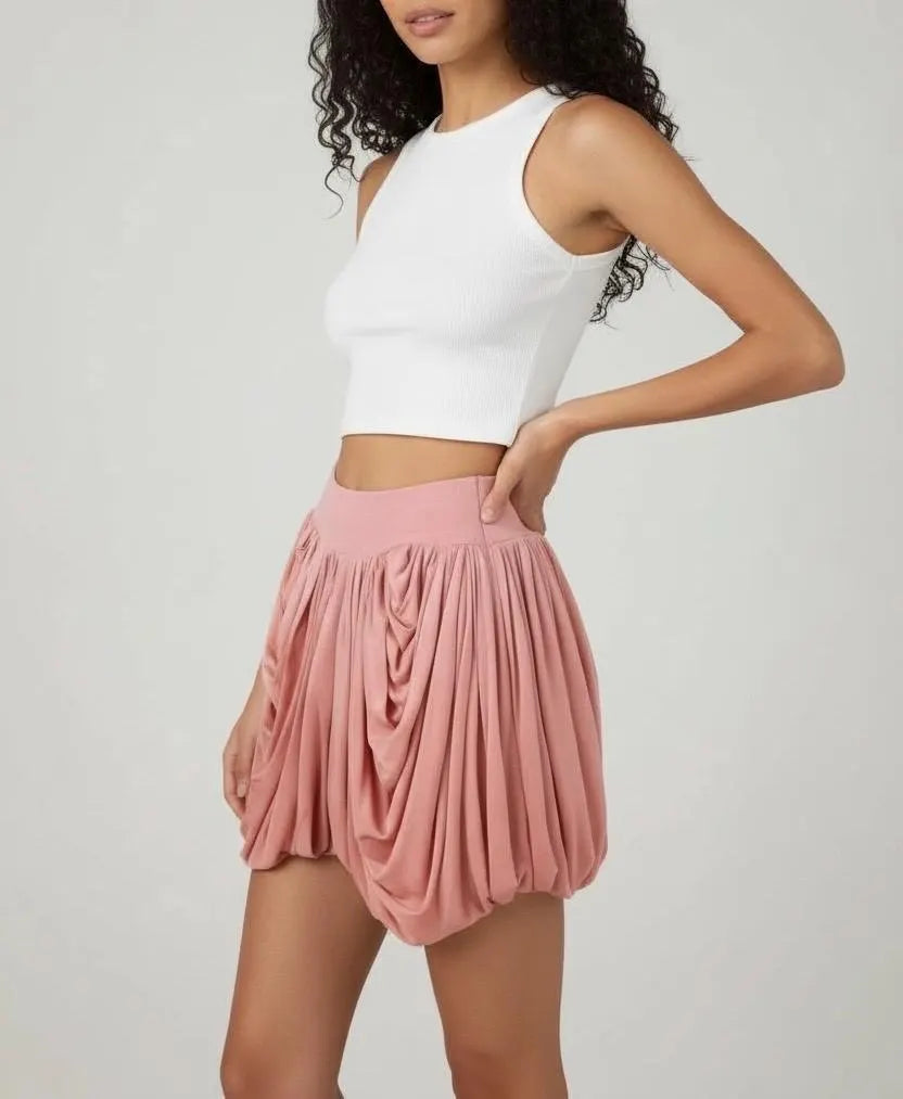 Flutter Skirt: Draped Mini Bubble Skirt