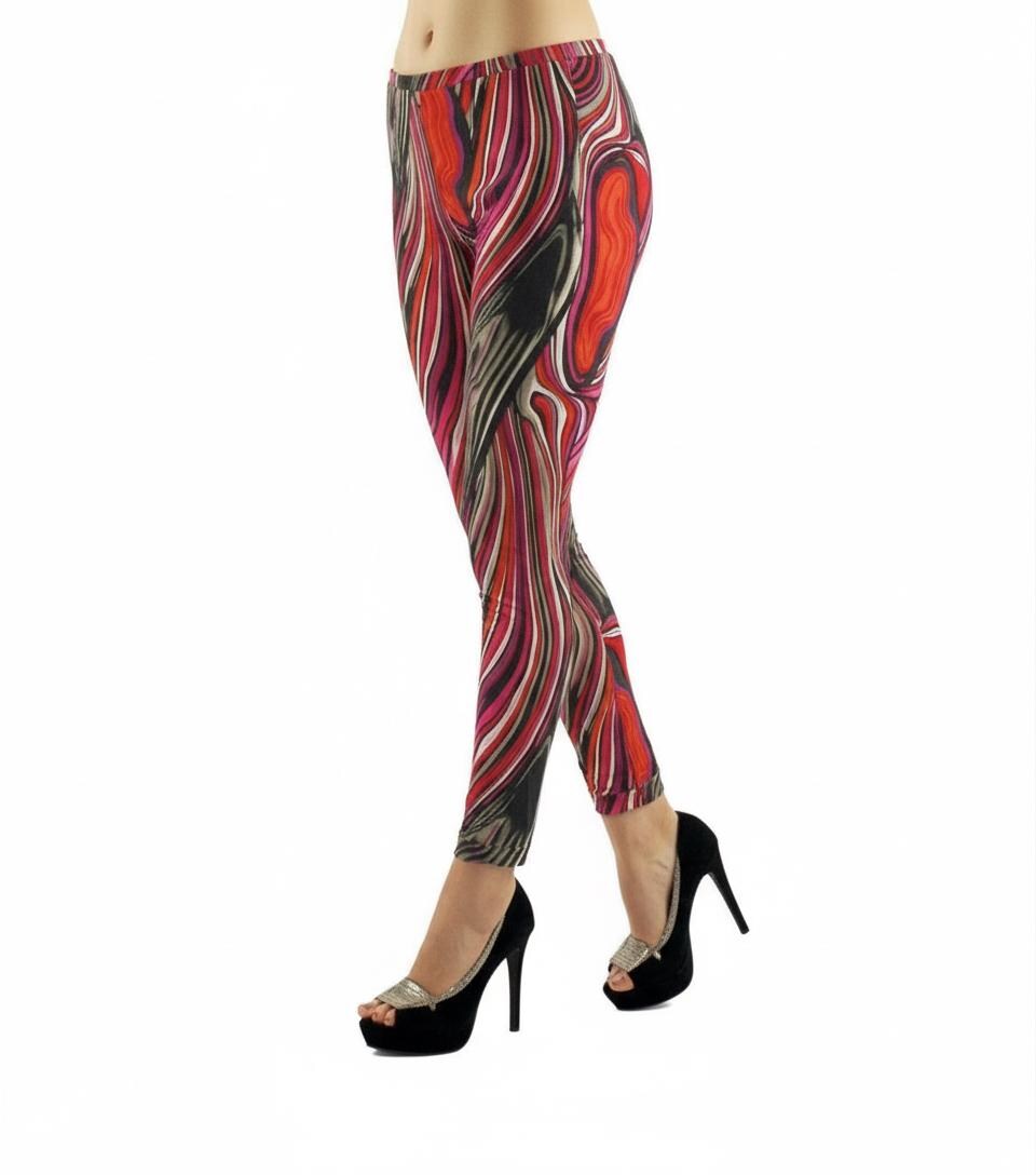 Psychedelic Abstract Print Leggings: Fashion Athletic Leisure Wear
