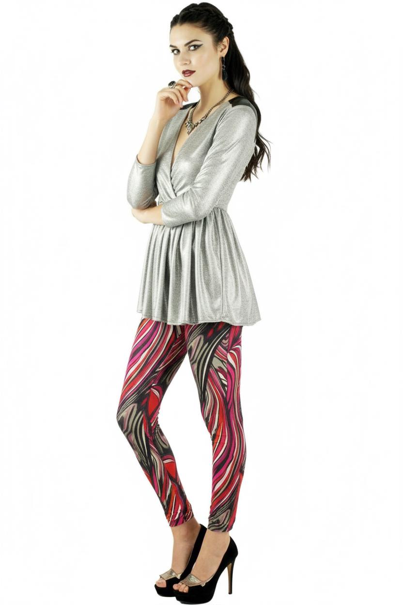 Psychedelic Abstract Print Leggings: Fashion Athletic Leisure Wear