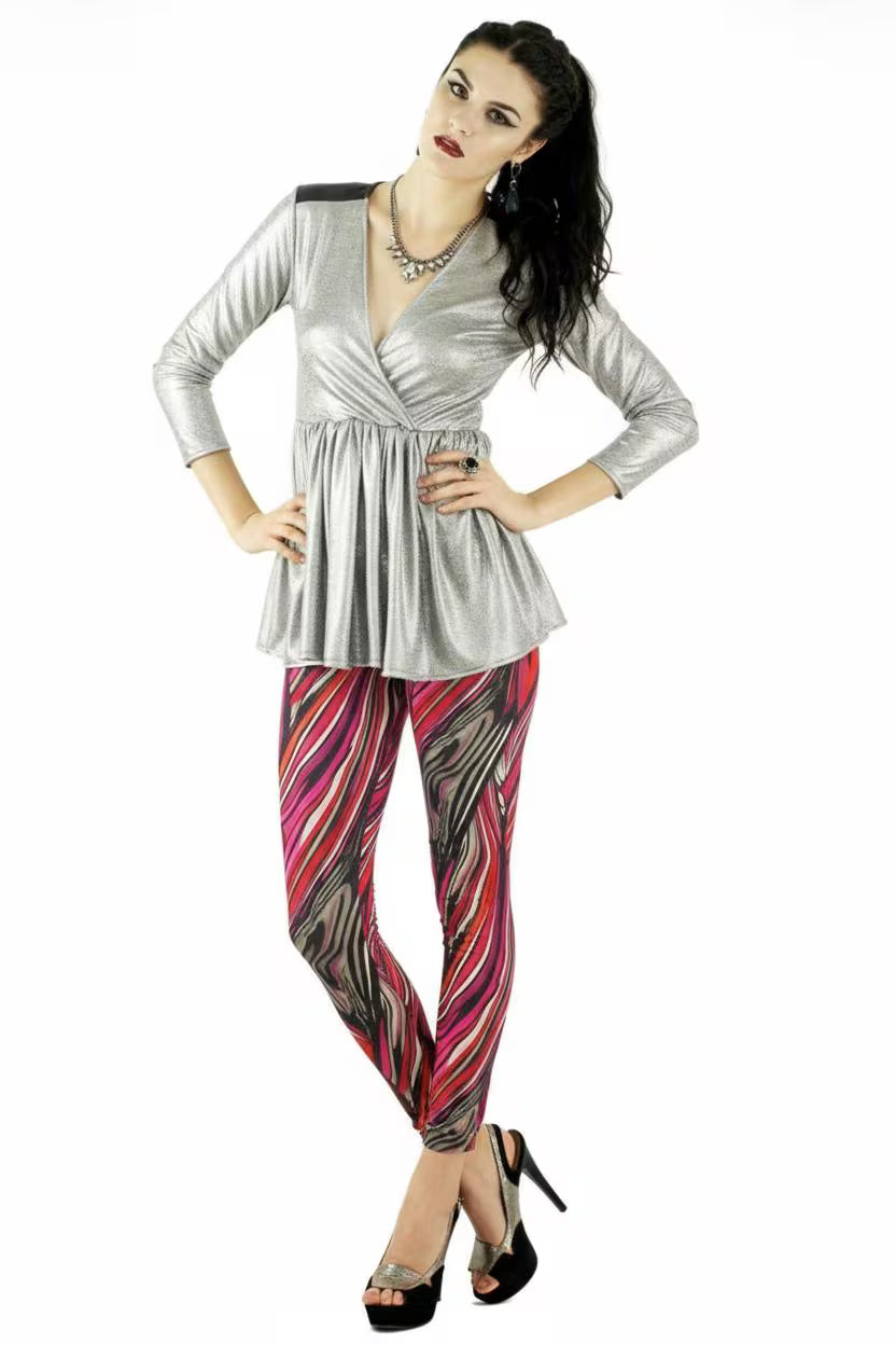 Psychedelic Abstract Print Leggings: Fashion Athletic Leisure Wear