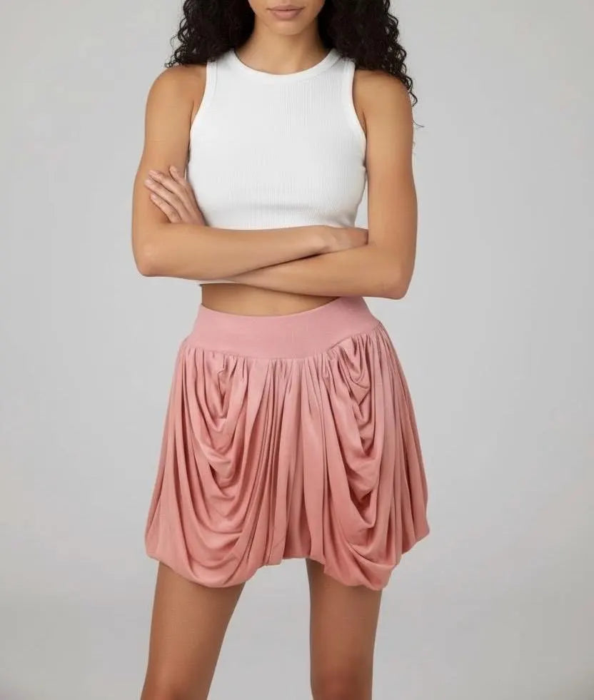 Flutter Skirt: Draped Mini Bubble Skirt