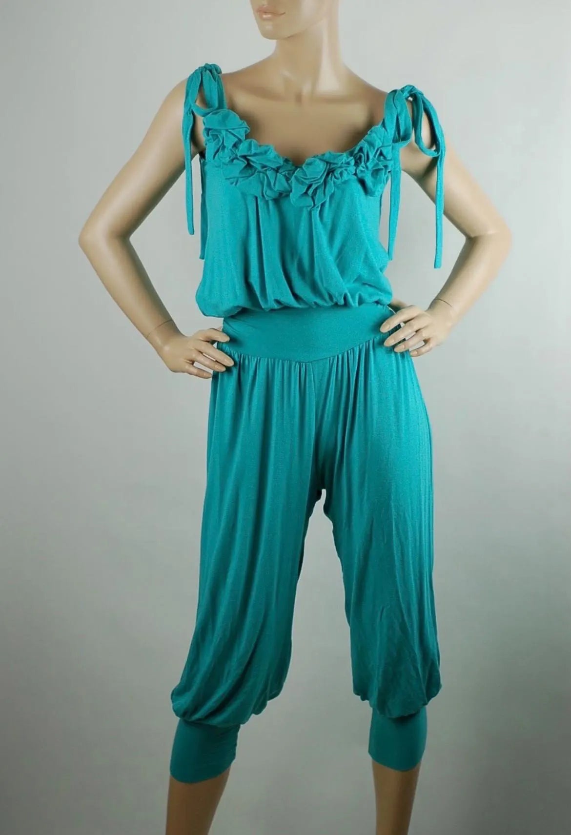 Gloria Jumpsuit – Flowy Ruffle Tie-Strap Jumpsuit | Soft Stretch Lounge Romper | Casual Chic One-Piece Outfit