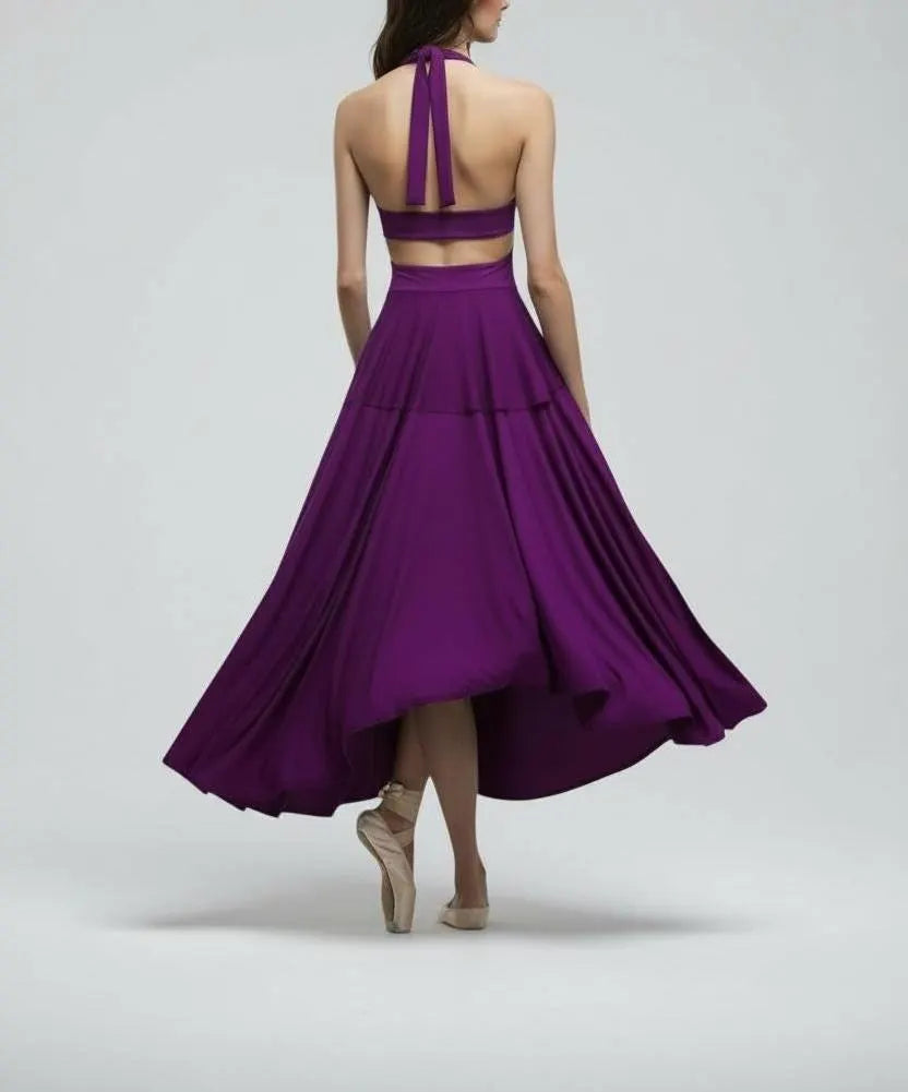 Halter Cinched Bust Midi Dress: Retro Fit & Flare, Handmade in USA