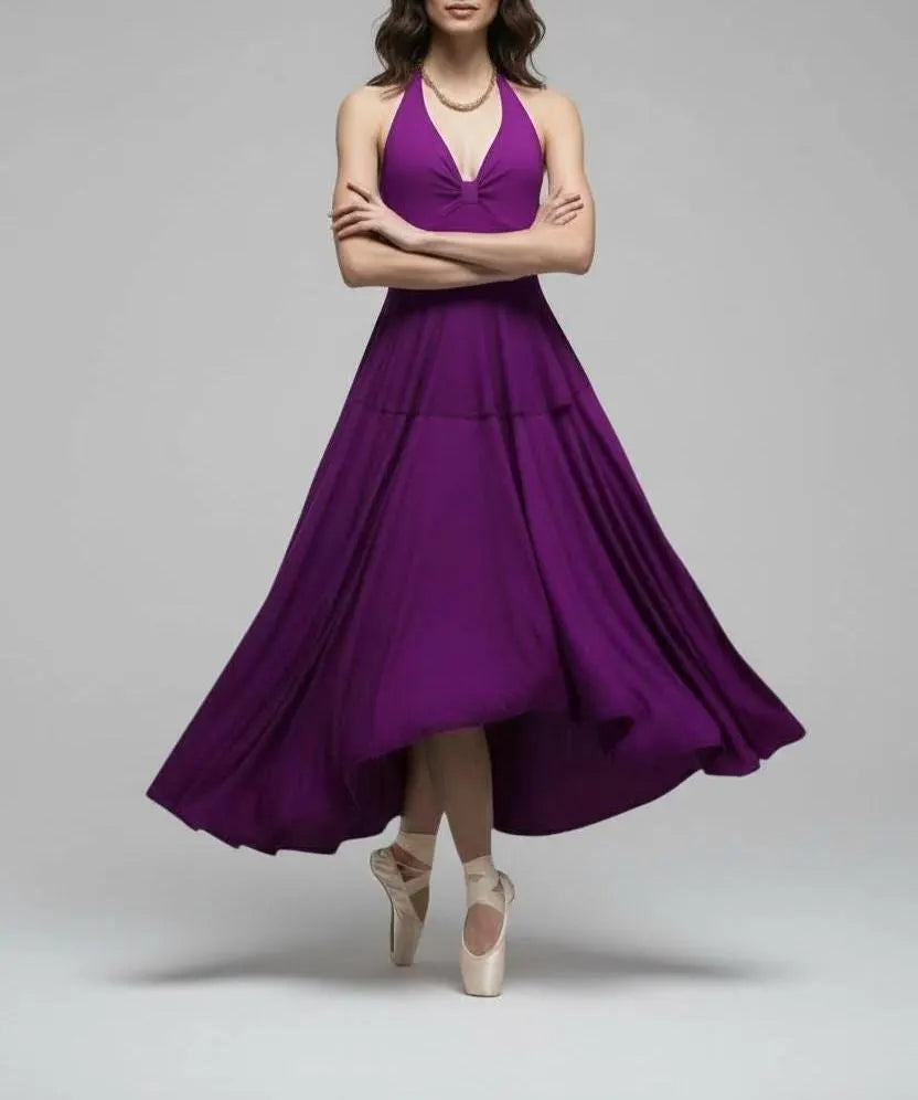 Halter Cinched Bust Midi Dress: Retro Fit & Flare, Handmade in USA