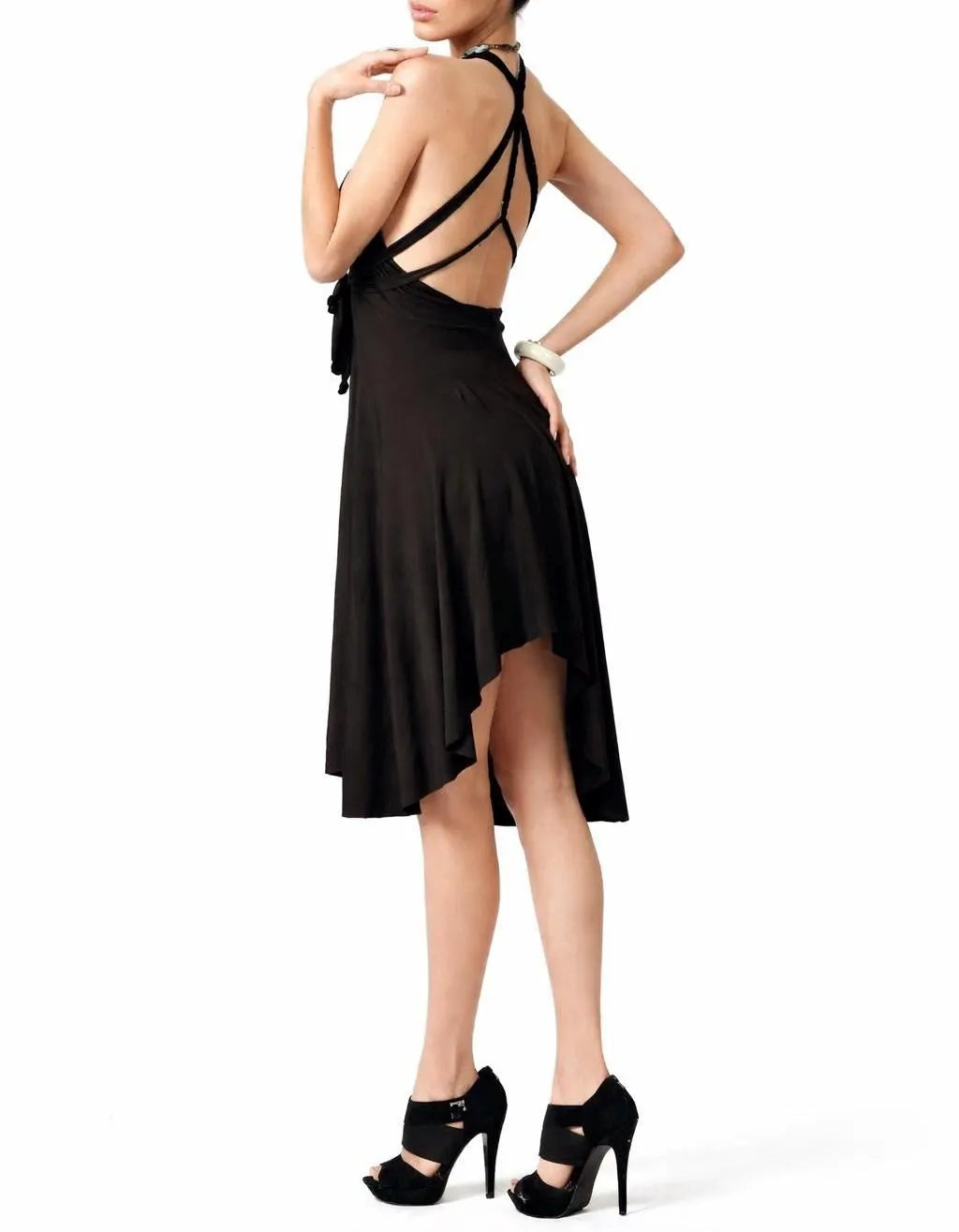 Convertible Little Black Dress: Multi-Way Asymmetrical Hem, Handmade