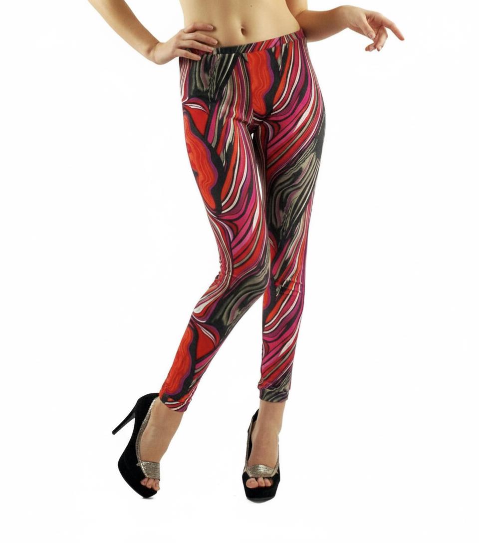 Psychedelic Abstract Print Leggings: Fashion Athletic Leisure Wear