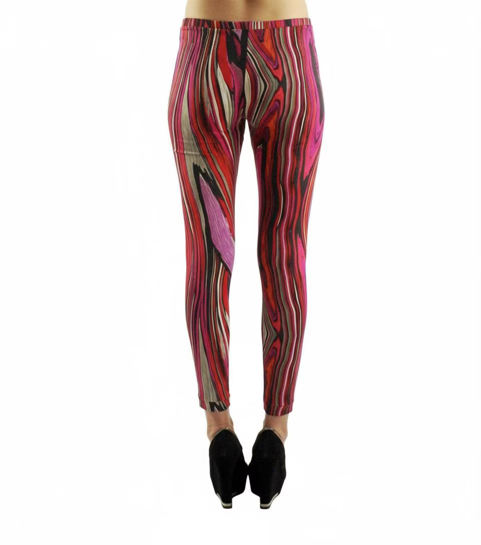 Psychedelic Abstract Print Leggings: Fashion Athletic Leisure Wear