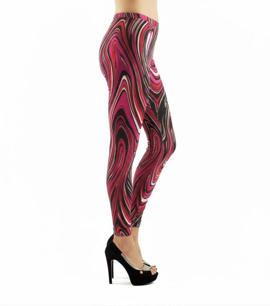 Psychedelic Abstract Print Leggings: Fashion Athletic Leisure Wear