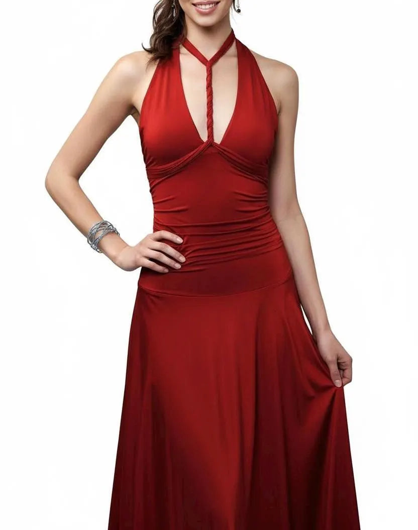 Infinity Wrap Dress | Multi-Way Halter Midi Dress | Flowy Jersey Stretch Dress | Elegant Evening Dress | Handmade