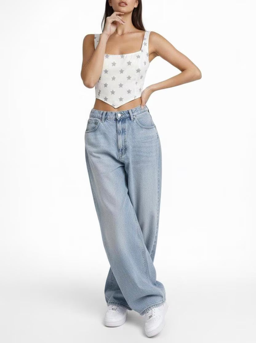 Lace-Up Back Cropped Corset Top | Lone Star Rodeo Print