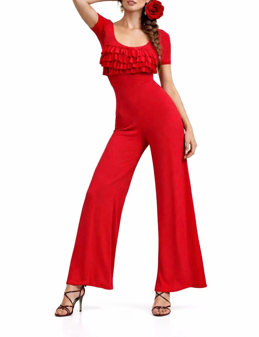 Ruffle Palazzo Jumpsuit | Handmade Resort Wear