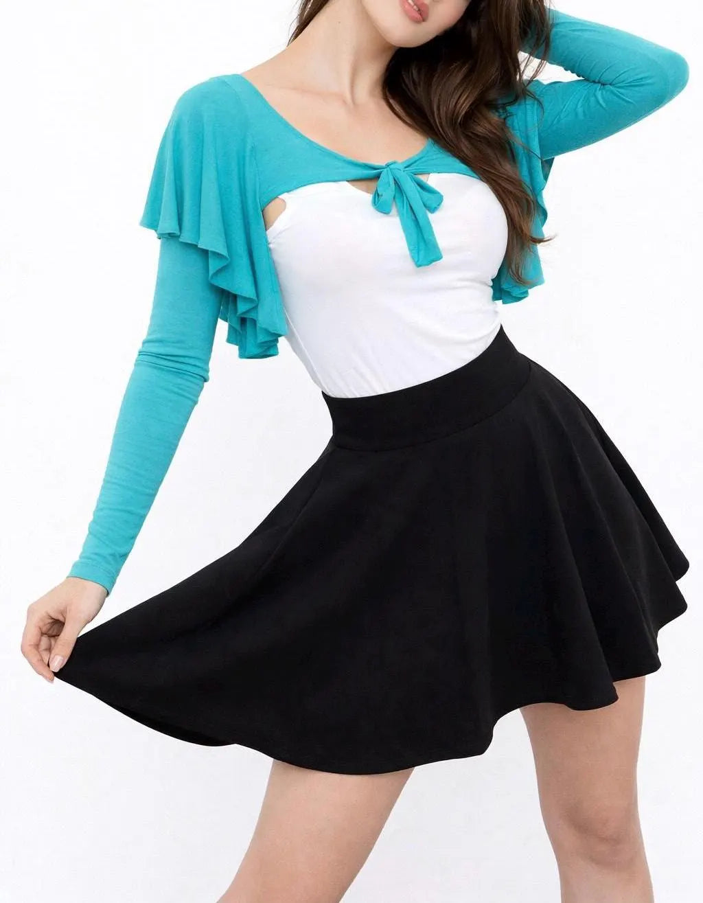 Flutter Sleeve Tie-Front Shrug | Handmade Knit Bolero