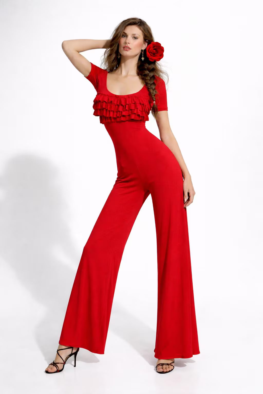 Ruffle Palazzo Jumpsuit | Handmade Resort Wear