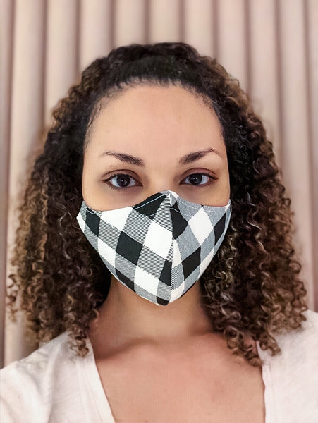 100% Cotton 3 Layer Buffalo Plaid Face Masks with removable nose wire and Filter Pocket, gifts, Fall Mask, Plaid mask, plaid print mask