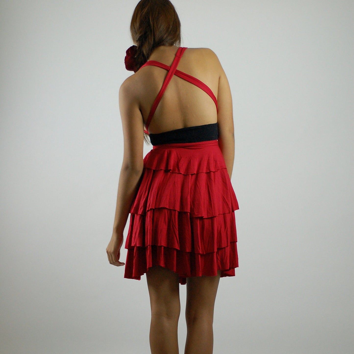 4 Layer Tiered Flounce Multi. Way Dress