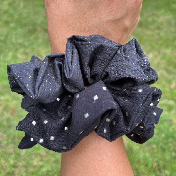 Black Festive Cotton Scrunchies