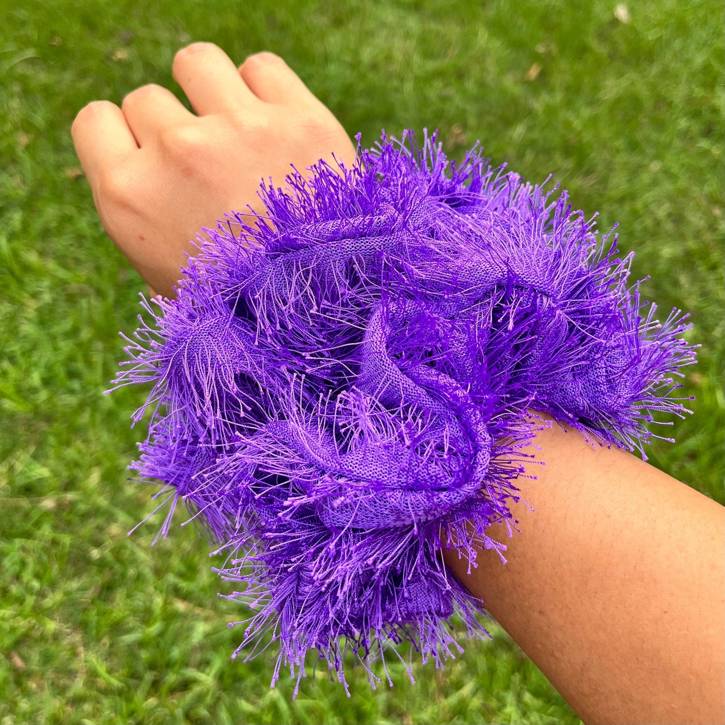 Purple Fuzzy Cute Scrunchie, Fuzzy scrunchie, hair scrunchie, scrunchies, stocking stuffers, Space Buns scrunchies,  limited edition