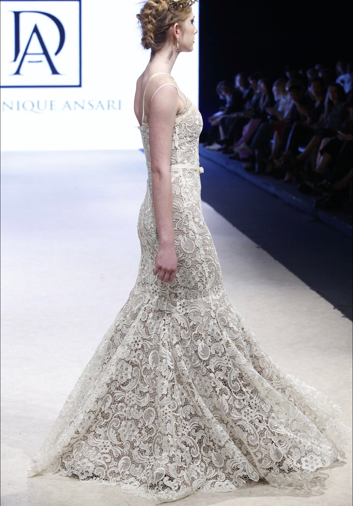 Ivory lace with nude lining Mermaid Wedding/Prom gown